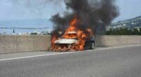 Auto gerät auf A1 Mörschwil SG in Brand