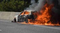 Auto gerät auf A1 Mörschwil SG in Brand